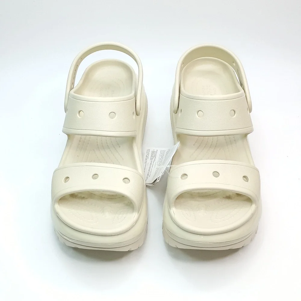 Crocs Mega Crush Sandal Women Size 10 Bone Platform 207989-2Y2